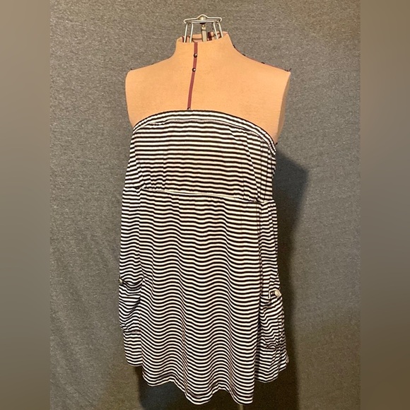 Strapless tube minidress/tunic nautical stripe 2x pinup rockabilly swim coverup - Picture 7 of 7